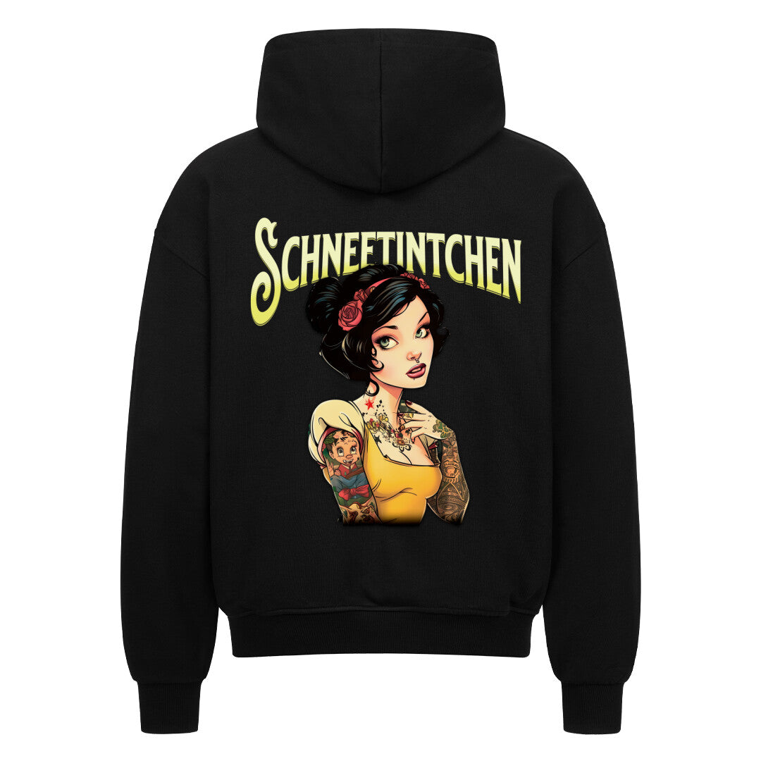 Schneetintchen - Heavy Oversized Backprint Zipper Hoodie  S Schwarz  Tattoo Fashion von inked-mafia.de. Dieses Teil gehört in jeden Kleiderschrank eines inked-rebels! Finde ideale Geschenke für Tätowierte, Tattoofans oder Tätowierer.