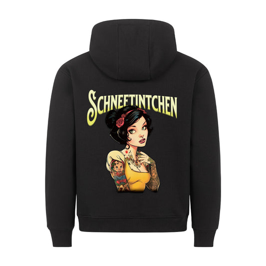 Schneetintchen - Backprint Hoodie Hoodie  S Schwarz  Tattoo Fashion von inked-mafia.de. Dieses Teil gehört in jeden Kleiderschrank eines inked-rebels! Finde ideale Geschenke für Tätowierte, Tattoofans oder Tätowierer.