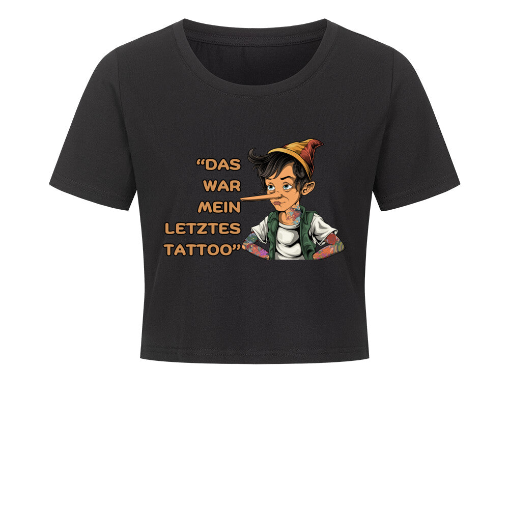 Inkocchio - Damen Crop Top T-Shirt  XS Schwarz  Tattoo Fashion von inked-mafia.de. Dieses Teil gehört in jeden Kleiderschrank eines inked-rebels! Finde ideale Geschenke für Tätowierte, Tattoofans oder Tätowierer.