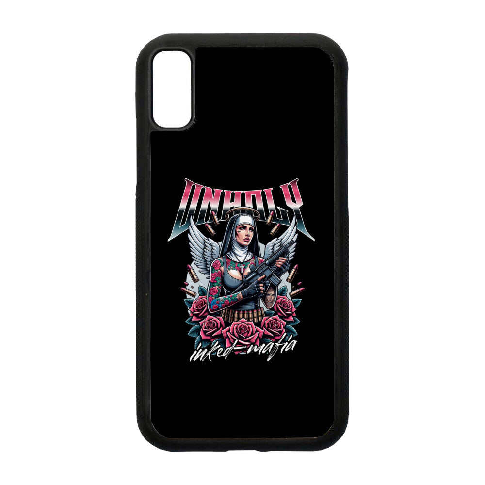 Unholy - iPhone Hülle CoverLarge     Tattoo Fashion von inked-mafia.de. Dieses Teil gehört in jeden Kleiderschrank eines inked-rebels! Finde ideale Geschenke für Tätowierte, Tattoofans oder Tätowierer.