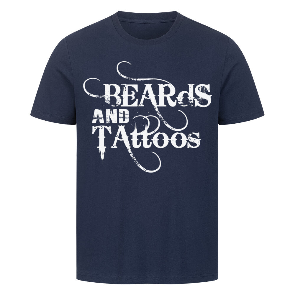 Beards - Premium Shirt T-Shirt  S Navy Blue  Tattoo Fashion von inked-mafia.de. Dieses Teil gehört in jeden Kleiderschrank eines inked-rebels! Finde ideale Geschenke für Tätowierte, Tattoofans oder Tätowierer.