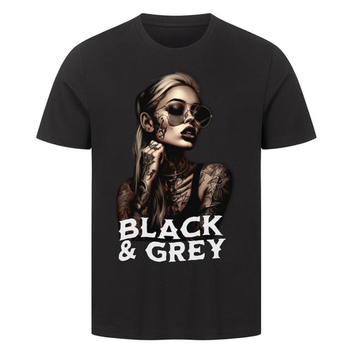 Black and Grey - Premium Shirt T-Shirt  S Schwarz  Tattoo Fashion von inked-mafia.de. Dieses Teil gehört in jeden Kleiderschrank eines inked-rebels! Finde ideale Geschenke für Tätowierte, Tattoofans oder Tätowierer.