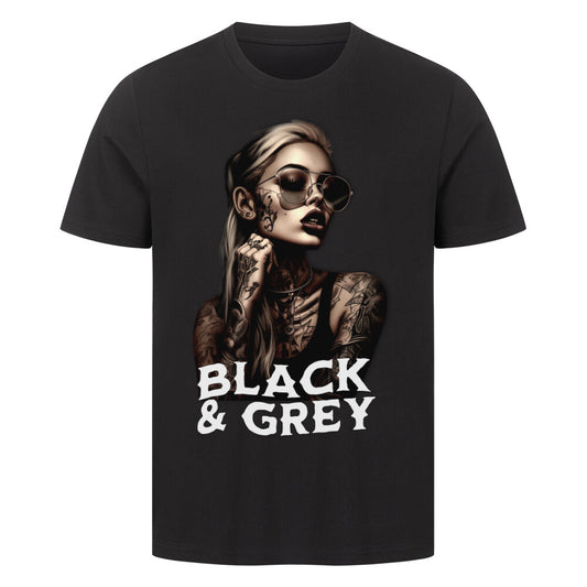 Black and Grey - Premium Shirt T-Shirt  S Schwarz  Tattoo Fashion von inked-mafia.de. Dieses Teil gehört in jeden Kleiderschrank eines inked-rebels! Finde ideale Geschenke für Tätowierte, Tattoofans oder Tätowierer.