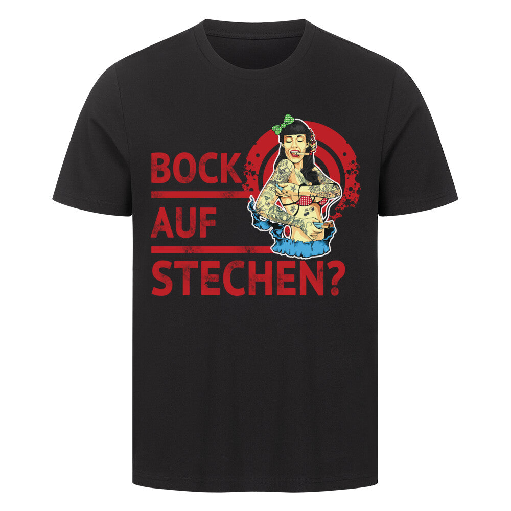 Bock auf stechen - Premium Shirt T-Shirt  S Schwarz  Tattoo Fashion von inked-mafia.de. Dieses Teil gehört in jeden Kleiderschrank eines inked-rebels! Finde ideale Geschenke für Tätowierte, Tattoofans oder Tätowierer.