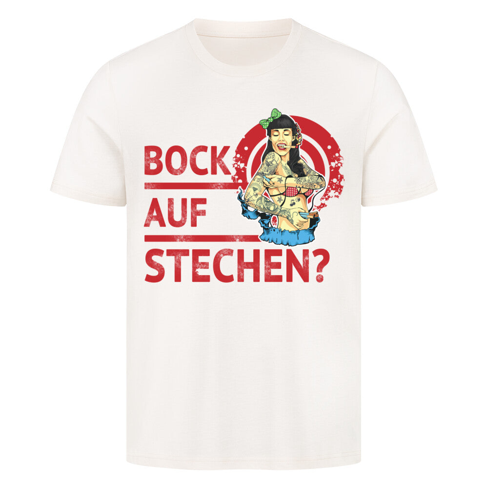 Bock auf stechen - Premium Shirt T-Shirt  S Beige  Tattoo Fashion von inked-mafia.de. Dieses Teil gehört in jeden Kleiderschrank eines inked-rebels! Finde ideale Geschenke für Tätowierte, Tattoofans oder Tätowierer.