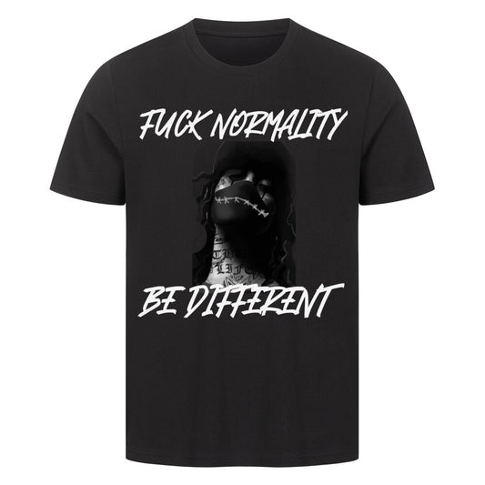 Fuck Normality - Premium Shirt T-Shirt  S Schwarz  Tattoo Fashion von inked-mafia.de. Dieses Teil gehört in jeden Kleiderschrank eines inked-rebels! Finde ideale Geschenke für Tätowierte, Tattoofans oder Tätowierer.