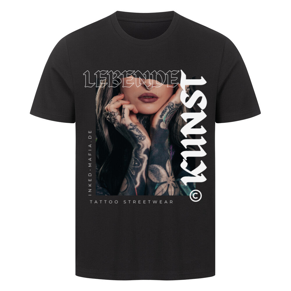 Lebende Kunst - Premium Shirt T-Shirt  S Schwarz  Tattoo Fashion von inked-mafia.de. Dieses Teil gehört in jeden Kleiderschrank eines inked-rebels! Finde ideale Geschenke für Tätowierte, Tattoofans oder Tätowierer.