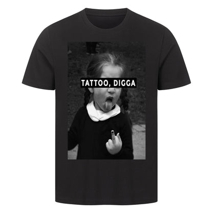 Tattoo Digga - Premium Shirt T-Shirt  S Schwarz  Tattoo Fashion von inked-mafia.de. Dieses Teil gehört in jeden Kleiderschrank eines inked-rebels! Finde ideale Geschenke für Tätowierte, Tattoofans oder Tätowierer.