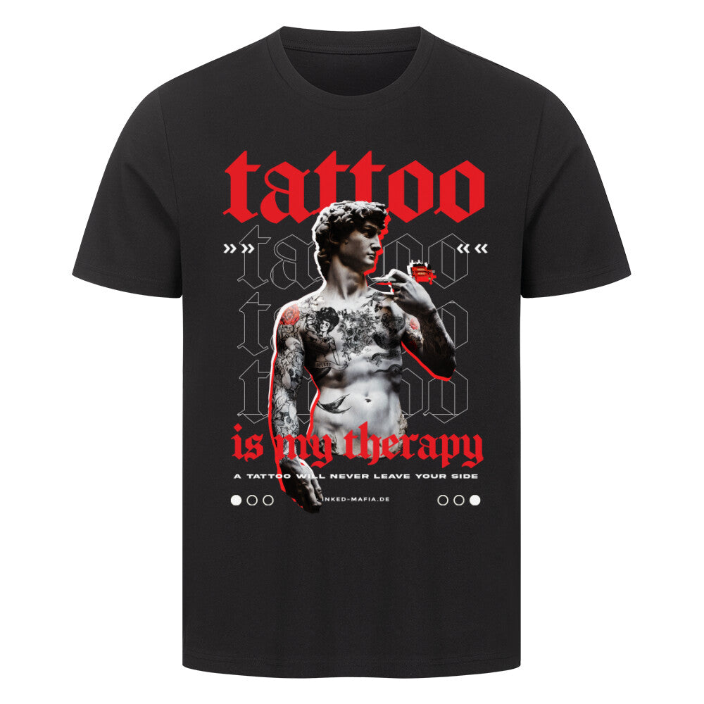 Therapy - Premium Shirt T-Shirt  S Schwarz  Tattoo Fashion von inked-mafia.de. Dieses Teil gehört in jeden Kleiderschrank eines inked-rebels! Finde ideale Geschenke für Tätowierte, Tattoofans oder Tätowierer.