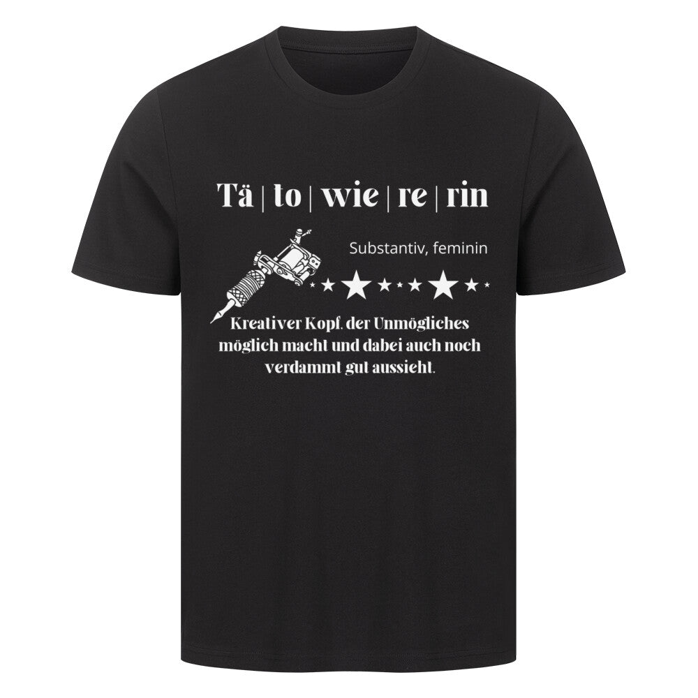 Tätowiererin - Premium Shirt T-Shirt  S Schwarz  Tattoo Fashion von inked-mafia.de. Dieses Teil gehört in jeden Kleiderschrank eines inked-rebels! Finde ideale Geschenke für Tätowierte, Tattoofans oder Tätowierer.