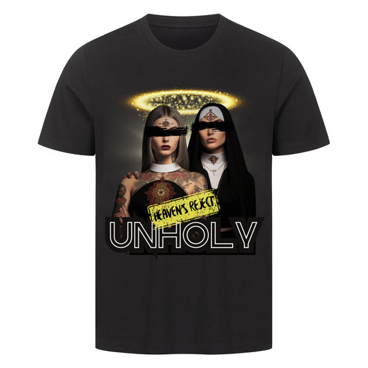 Unholy - Premium Shirt T-Shirt  S Schwarz  Tattoo Fashion von inked-mafia.de. Dieses Teil gehört in jeden Kleiderschrank eines inked-rebels! Finde ideale Geschenke für Tätowierte, Tattoofans oder Tätowierer.