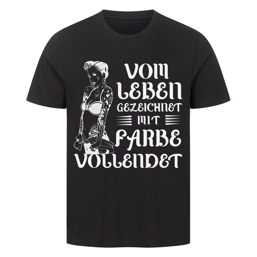 Vom Leben gezeichnet - Premium Shirt T-Shirt  S Schwarz  Tattoo Fashion von inked-mafia.de. Dieses Teil gehört in jeden Kleiderschrank eines inked-rebels! Finde ideale Geschenke für Tätowierte, Tattoofans oder Tätowierer.