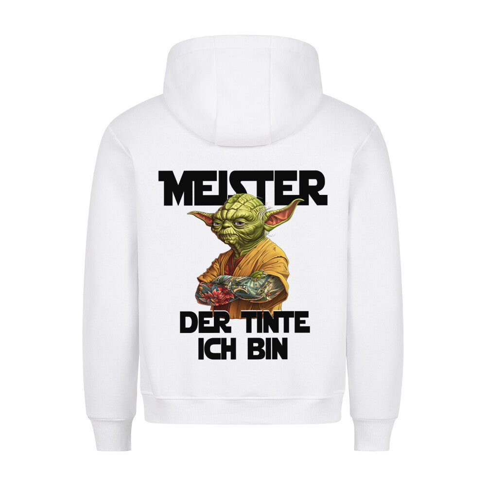 Meister der Tinte - Backprint Hoodie Hoodie  S Weiß  Tattoo Fashion von inked-mafia.de. Dieses Teil gehört in jeden Kleiderschrank eines inked-rebels! Finde ideale Geschenke für Tätowierte, Tattoofans oder Tätowierer.