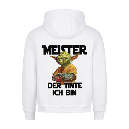 Meister der Tinte - Backprint Hoodie Hoodie  S Weiß  Tattoo Fashion von inked-mafia.de. Dieses Teil gehört in jeden Kleiderschrank eines inked-rebels! Finde ideale Geschenke für Tätowierte, Tattoofans oder Tätowierer.