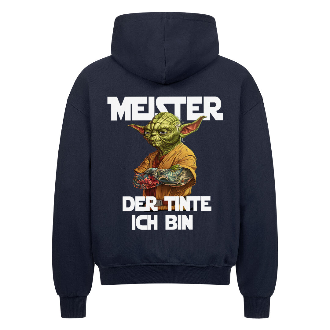 Meister der Tinte - Heavy Oversized Backprint Zipper Hoodie  S Navy Blue  Tattoo Fashion von inked-mafia.de. Dieses Teil gehört in jeden Kleiderschrank eines inked-rebels! Finde ideale Geschenke für Tätowierte, Tattoofans oder Tätowierer.