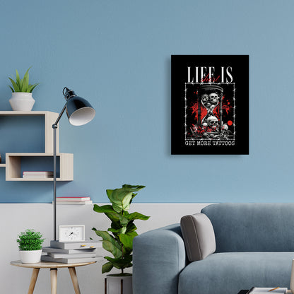 Life is short - Poster Poster  45cm x 60cm   Tattoo Fashion von inked-mafia.de. Dieses Teil gehört in jeden Kleiderschrank eines inked-rebels! Finde ideale Geschenke für Tätowierte, Tattoofans oder Tätowierer.