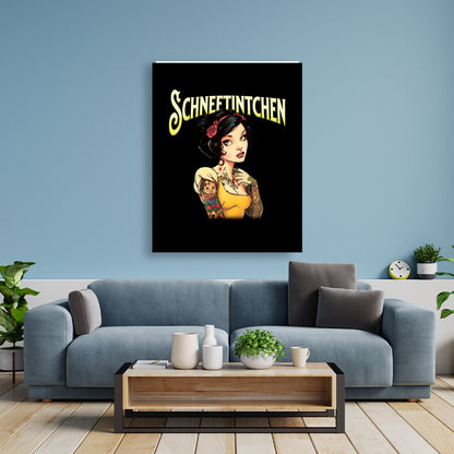 Schneetintchen - Poster Poster  90cm x 120cm   Tattoo Fashion von inked-mafia.de. Dieses Teil gehört in jeden Kleiderschrank eines inked-rebels! Finde ideale Geschenke für Tätowierte, Tattoofans oder Tätowierer.