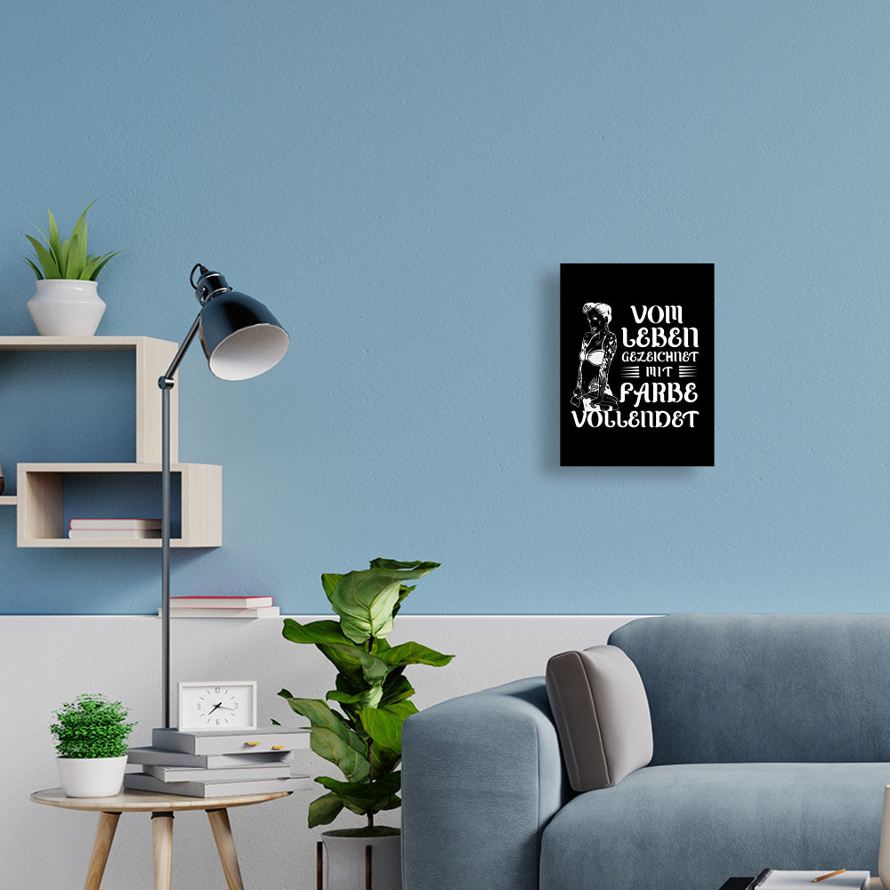 Vom Leben gezeichnet - Poster Poster  30cm x 40cm   Tattoo Fashion von inked-mafia.de. Dieses Teil gehört in jeden Kleiderschrank eines inked-rebels! Finde ideale Geschenke für Tätowierte, Tattoofans oder Tätowierer.