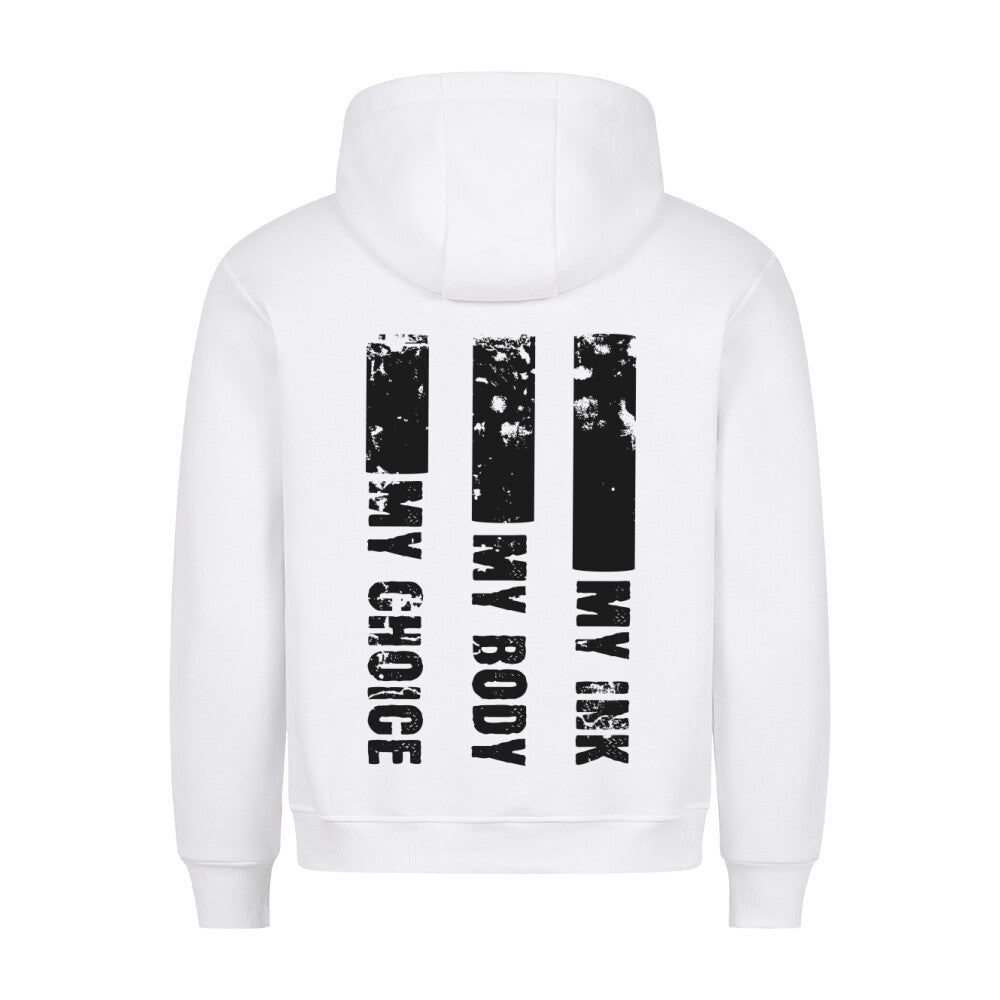 My Ink - Backprint Hoodie Hoodie  S Weiß  Tattoo Fashion von inked-mafia.de. Dieses Teil gehört in jeden Kleiderschrank eines inked-rebels! Finde ideale Geschenke für Tätowierte, Tattoofans oder Tätowierer.