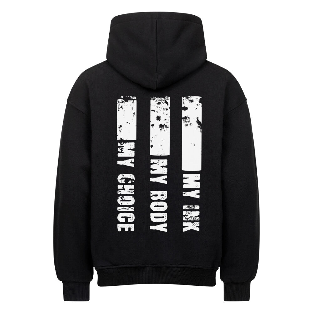 My Ink - Heavy Oversized Backprint Hoodie Hoodie  XS Schwarz  Tattoo Fashion von inked-mafia.de. Dieses Teil gehört in jeden Kleiderschrank eines inked-rebels! Finde ideale Geschenke für Tätowierte, Tattoofans oder Tätowierer.