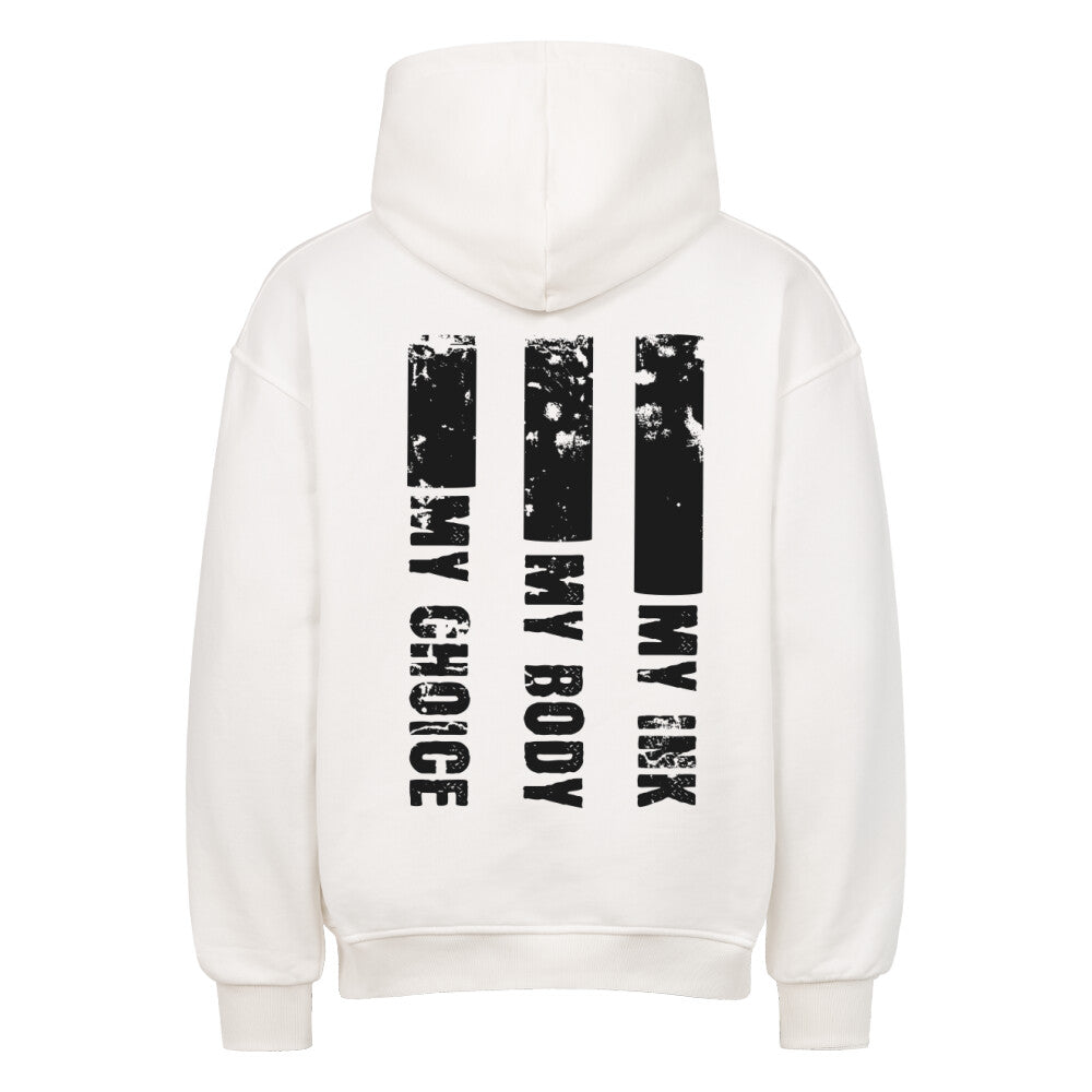 My Ink - Heavy Oversized Backprint Hoodie Hoodie  XS Weiß  Tattoo Fashion von inked-mafia.de. Dieses Teil gehört in jeden Kleiderschrank eines inked-rebels! Finde ideale Geschenke für Tätowierte, Tattoofans oder Tätowierer.