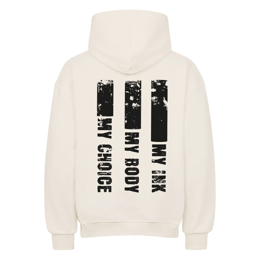 My Ink - Heavy Oversized Backprint Hoodie Hoodie  XS Beige  Tattoo Fashion von inked-mafia.de. Dieses Teil gehört in jeden Kleiderschrank eines inked-rebels! Finde ideale Geschenke für Tätowierte, Tattoofans oder Tätowierer.