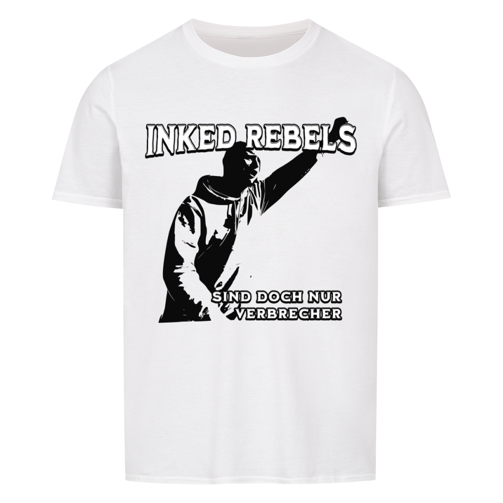 Inked Rebels - Unisex Shirt T-Shirt  S Weiß  Tattoo Fashion von inked-mafia.de. Dieses Teil gehört in jeden Kleiderschrank eines inked-rebels! Finde ideale Geschenke für Tätowierte, Tattoofans oder Tätowierer.