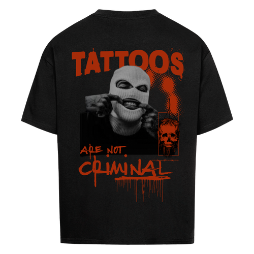Criminal - Heavy Oversized Backprint Shirt T-Shirt  XS Schwarz  Tattoo Fashion von inked-mafia.de. Dieses Teil gehört in jeden Kleiderschrank eines inked-rebels! Finde ideale Geschenke für Tätowierte, Tattoofans oder Tätowierer.