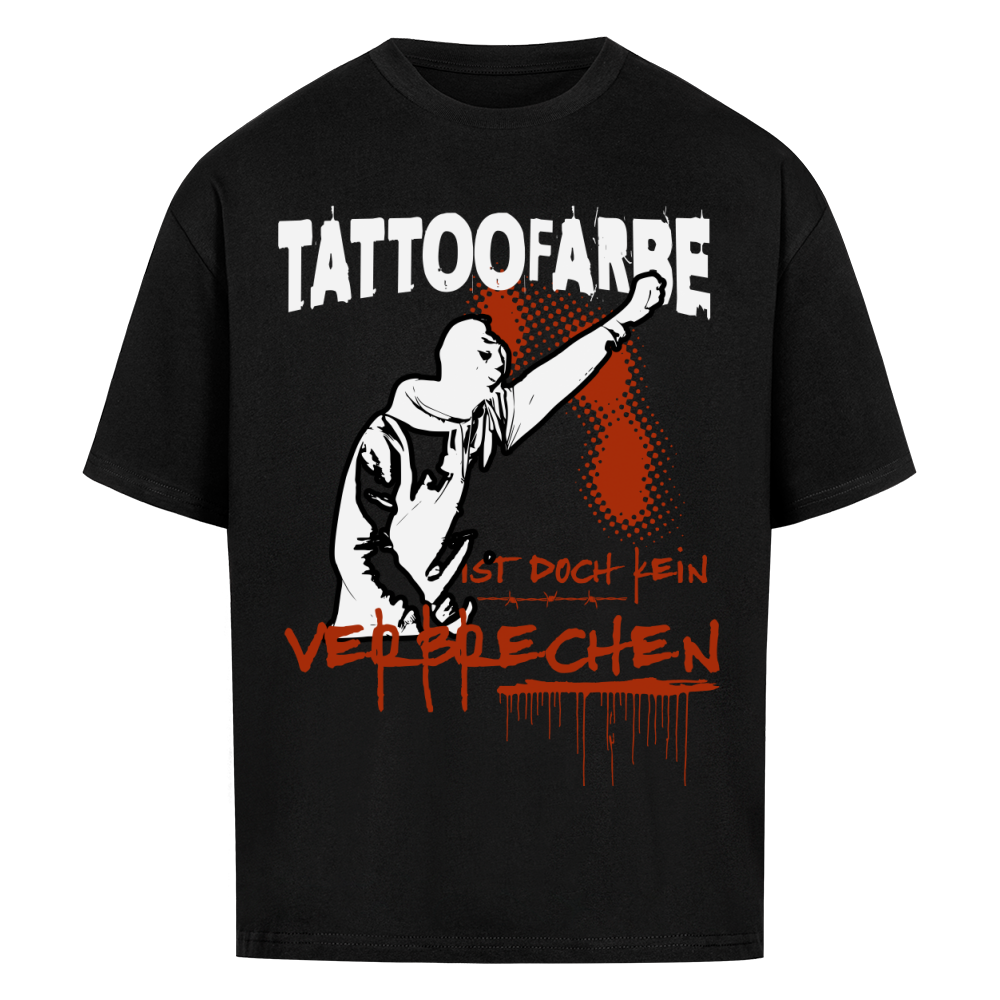 Tattoofarbe - Heavy Oversized Shirt T-Shirt  XS Schwarz  Tattoo Fashion von inked-mafia.de. Dieses Teil gehört in jeden Kleiderschrank eines inked-rebels! Finde ideale Geschenke für Tätowierte, Tattoofans oder Tätowierer.