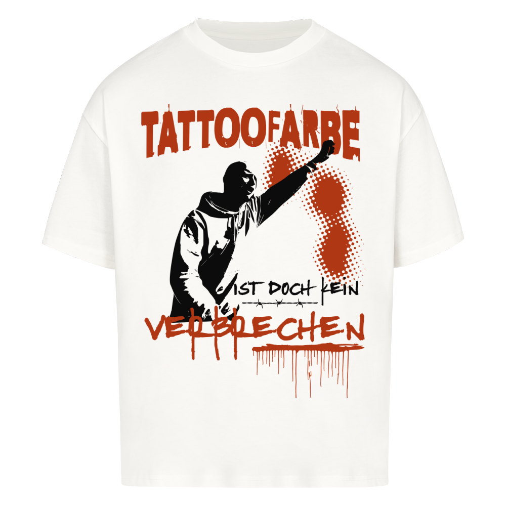 Tattoofarbe - Heavy Oversized Shirt T-Shirt  XS Weiß  Tattoo Fashion von inked-mafia.de. Dieses Teil gehört in jeden Kleiderschrank eines inked-rebels! Finde ideale Geschenke für Tätowierte, Tattoofans oder Tätowierer.