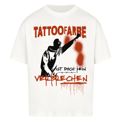 Tattoofarbe - Heavy Oversized Shirt T-Shirt  XS Weiß  Tattoo Fashion von inked-mafia.de. Dieses Teil gehört in jeden Kleiderschrank eines inked-rebels! Finde ideale Geschenke für Tätowierte, Tattoofans oder Tätowierer.