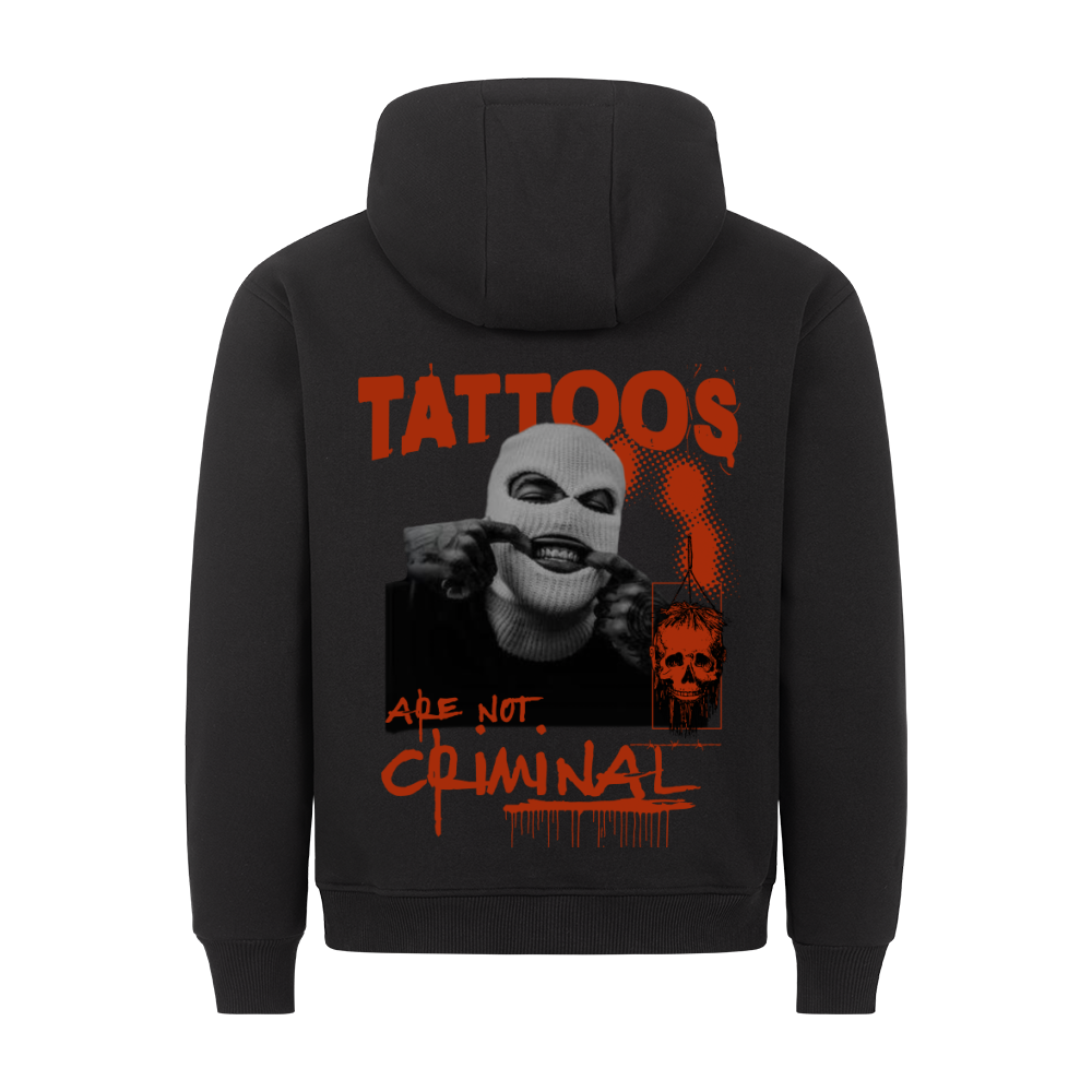 Criminal - Backprint Hoodie Hoodie  S Schwarz  Tattoo Fashion von inked-mafia.de. Dieses Teil gehört in jeden Kleiderschrank eines inked-rebels! Finde ideale Geschenke für Tätowierte, Tattoofans oder Tätowierer.