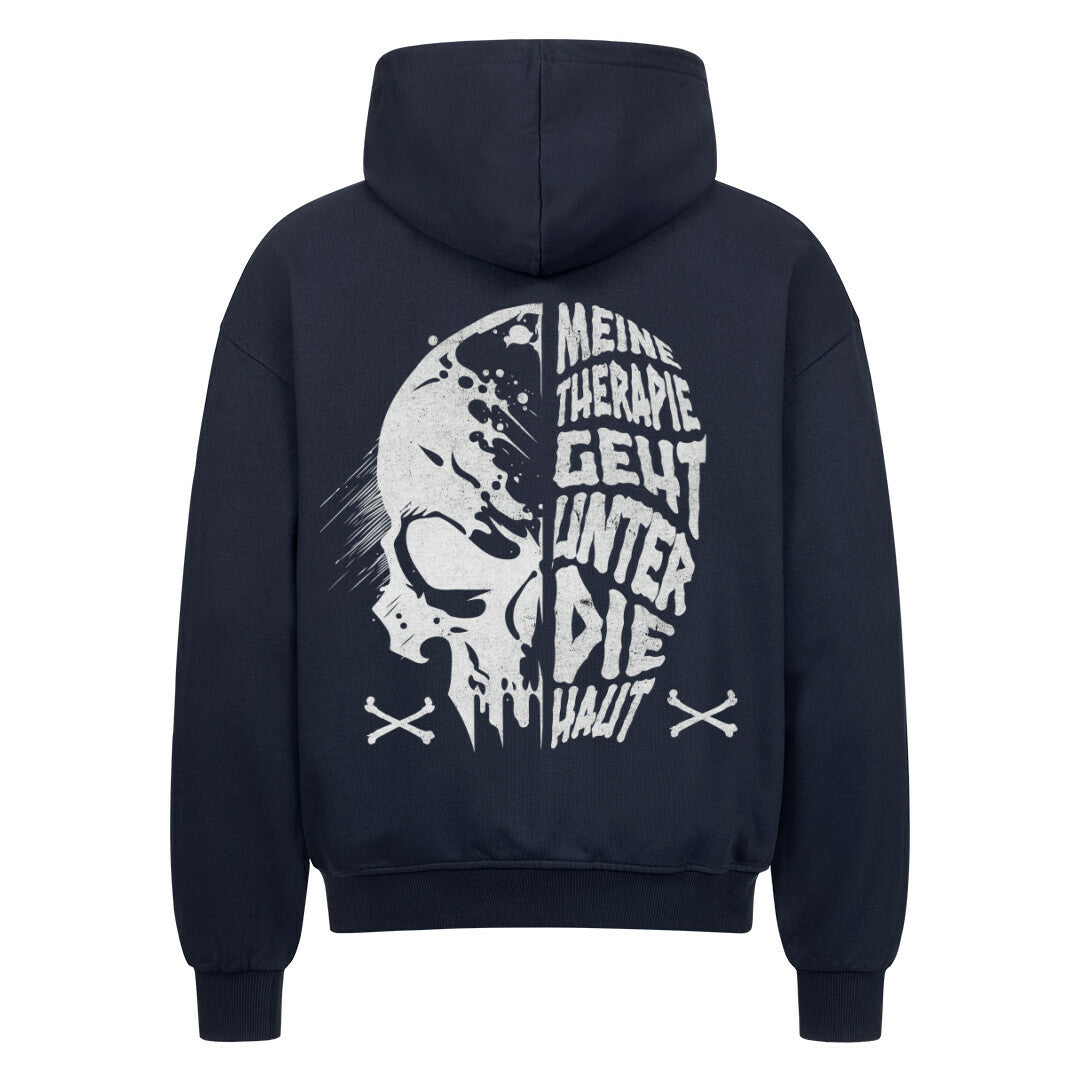 Unter die Haut - Heavy Oversized Backprint Zipper Hoodie  S Navy Blue  Tattoo Fashion von inked-mafia.de. Dieses Teil gehört in jeden Kleiderschrank eines inked-rebels! Finde ideale Geschenke für Tätowierte, Tattoofans oder Tätowierer.