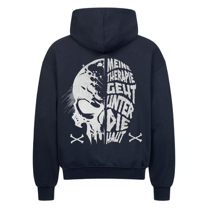 Unter die Haut - Heavy Oversized Backprint Zipper Hoodie  S Navy Blue  Tattoo Fashion von inked-mafia.de. Dieses Teil gehört in jeden Kleiderschrank eines inked-rebels! Finde ideale Geschenke für Tätowierte, Tattoofans oder Tätowierer.