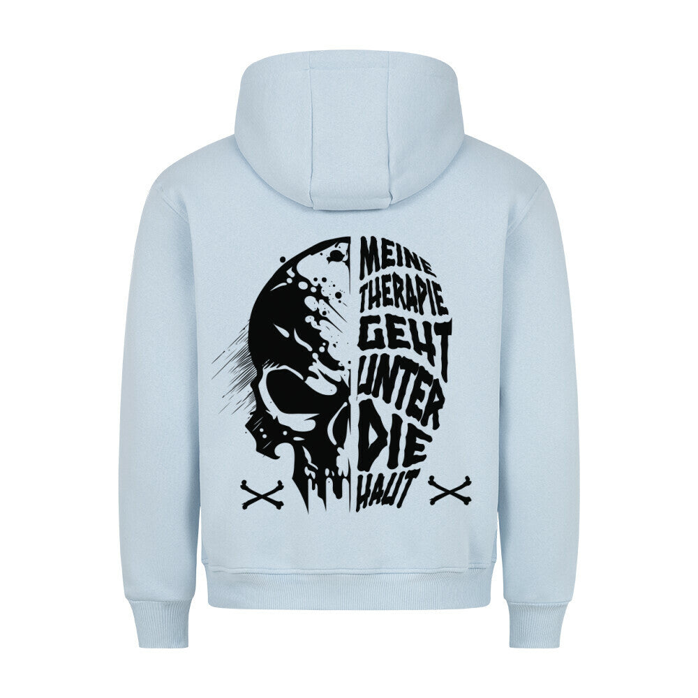 Unter die Haut - Backprint Hoodie Hoodie  S Hellblau  Tattoo Fashion von inked-mafia.de. Dieses Teil gehört in jeden Kleiderschrank eines inked-rebels! Finde ideale Geschenke für Tätowierte, Tattoofans oder Tätowierer.