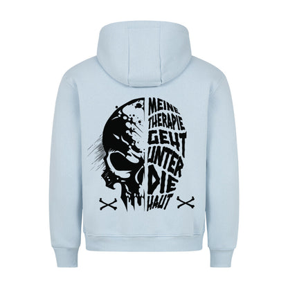 Unter die Haut - Backprint Hoodie Hoodie  S Hellblau  Tattoo Fashion von inked-mafia.de. Dieses Teil gehört in jeden Kleiderschrank eines inked-rebels! Finde ideale Geschenke für Tätowierte, Tattoofans oder Tätowierer.