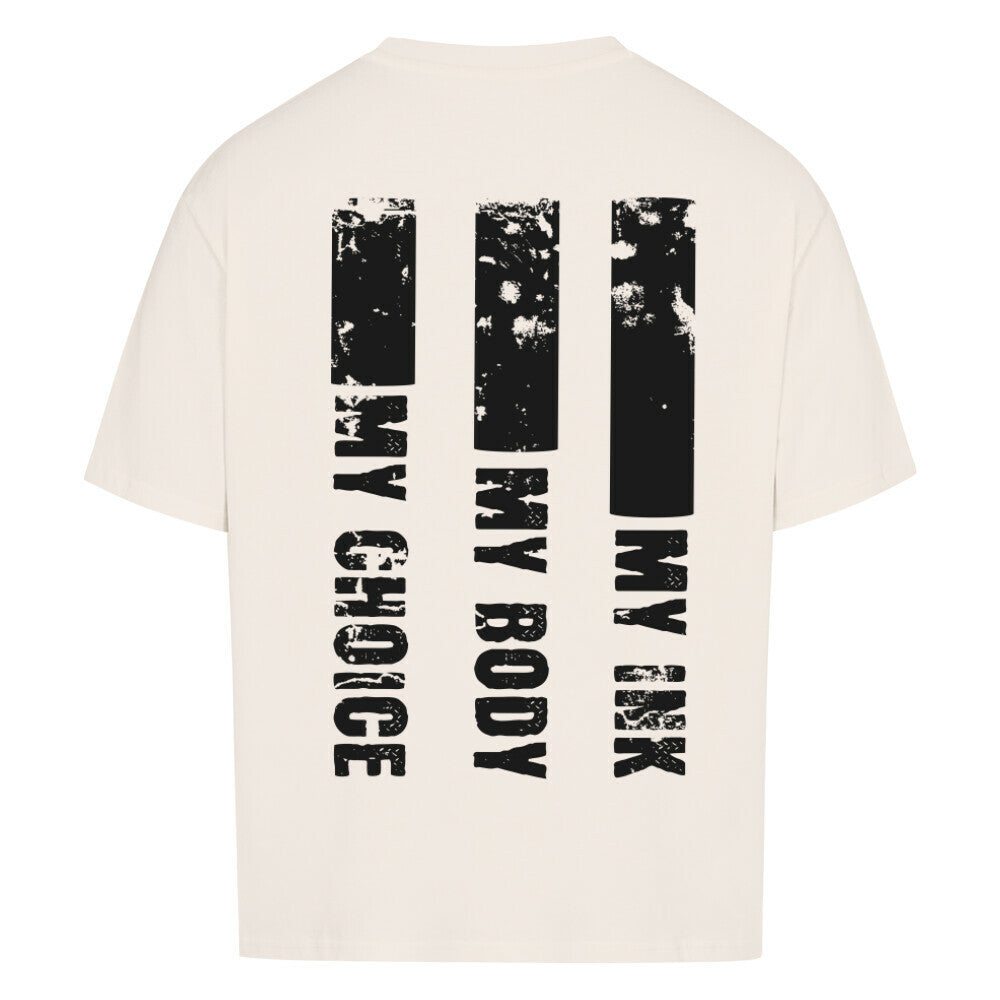 My Ink - Heavy Oversized Backprint Shirt T-Shirt  XS Beige  Tattoo Fashion von inked-mafia.de. Dieses Teil gehört in jeden Kleiderschrank eines inked-rebels! Finde ideale Geschenke für Tätowierte, Tattoofans oder Tätowierer.