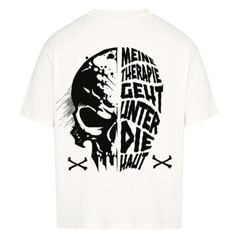 Unter die Haut - Heavy Oversized Backprint Shirt T-Shirt  XS Weiß  Tattoo Fashion von inked-mafia.de. Dieses Teil gehört in jeden Kleiderschrank eines inked-rebels! Finde ideale Geschenke für Tätowierte, Tattoofans oder Tätowierer.