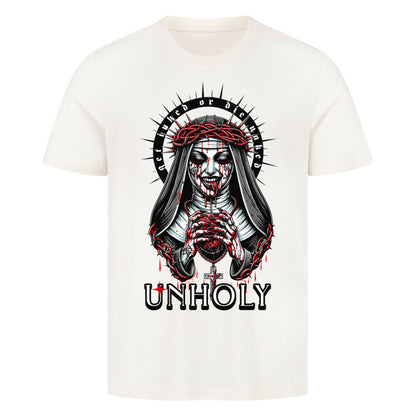 Unholy - Premium Shirt T-Shirt  S Beige  Tattoo Fashion von inked-mafia.de. Dieses Teil gehört in jeden Kleiderschrank eines inked-rebels! Finde ideale Geschenke für Tätowierte, Tattoofans oder Tätowierer.