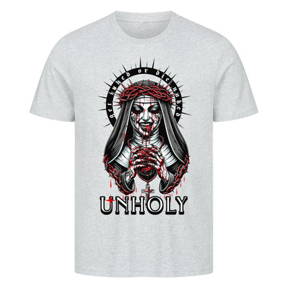 Unholy - Premium Shirt T-Shirt  S Grau  Tattoo Fashion von inked-mafia.de. Dieses Teil gehört in jeden Kleiderschrank eines inked-rebels! Finde ideale Geschenke für Tätowierte, Tattoofans oder Tätowierer.