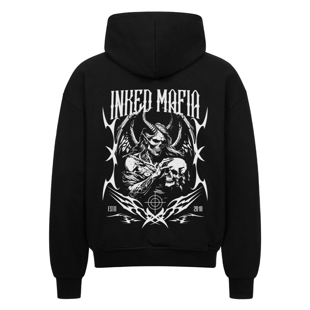 Devil - Heavy Oversized Backprint Zipper Hoodie  S Schwarz  Tattoo Fashion von inked-mafia.de. Dieses Teil gehört in jeden Kleiderschrank eines inked-rebels! Finde ideale Geschenke für Tätowierte, Tattoofans oder Tätowierer.