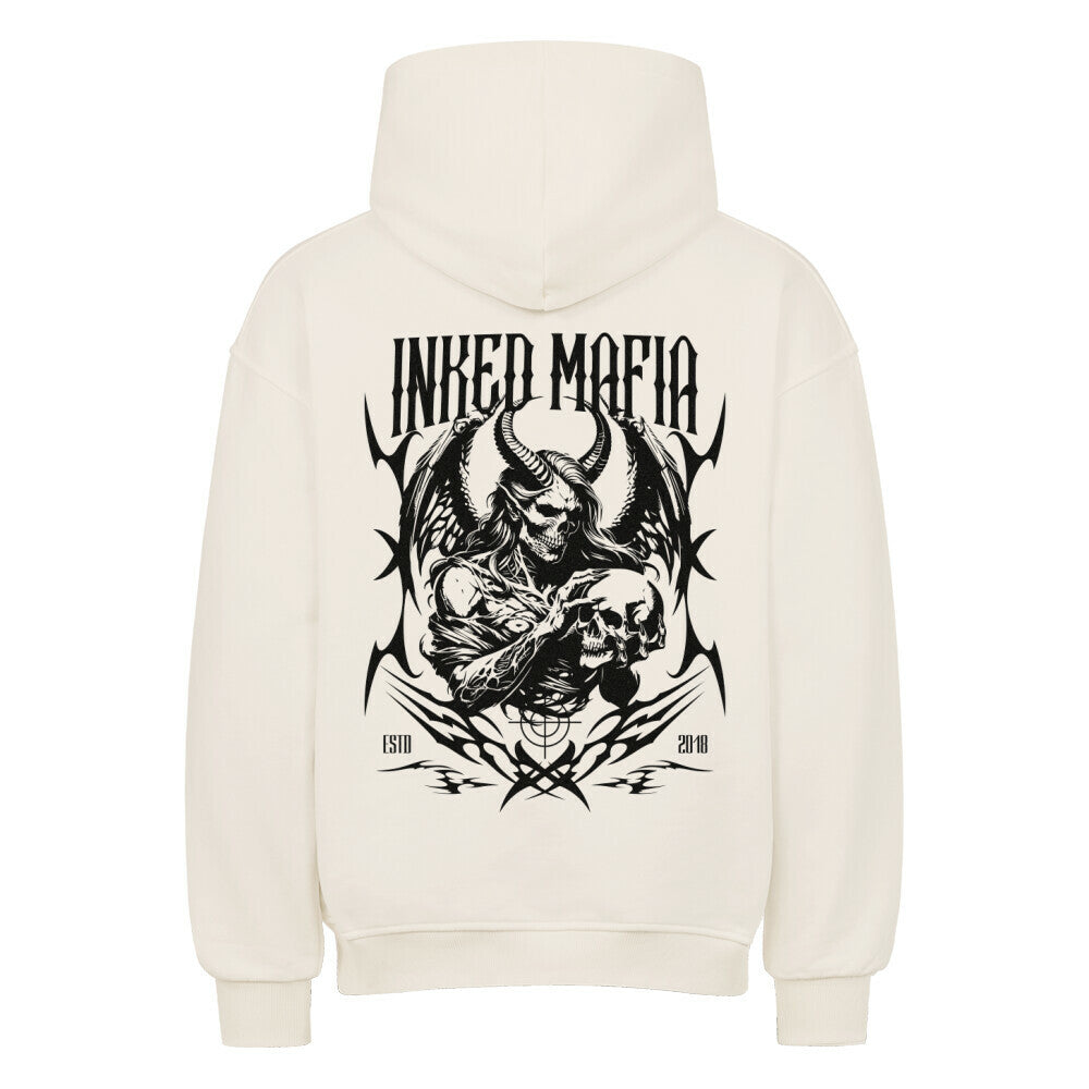 Devil - Heavy Oversized Backprint Hoodie Hoodie  XS Beige  Tattoo Fashion von inked-mafia.de. Dieses Teil gehört in jeden Kleiderschrank eines inked-rebels! Finde ideale Geschenke für Tätowierte, Tattoofans oder Tätowierer.