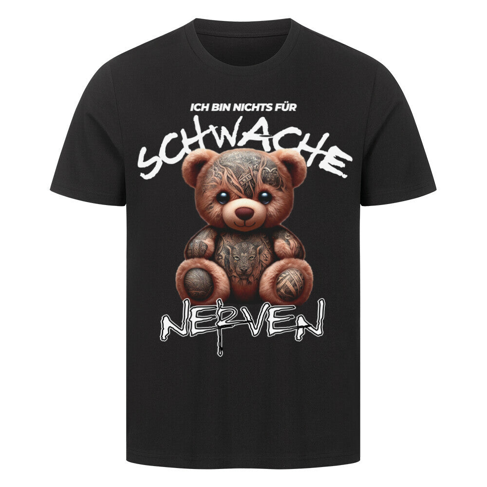 Schwache Nerven - Premium Shirt T-Shirt  S Schwarz  Tattoo Fashion von inked-mafia.de. Dieses Teil gehört in jeden Kleiderschrank eines inked-rebels! Finde ideale Geschenke für Tätowierte, Tattoofans oder Tätowierer.