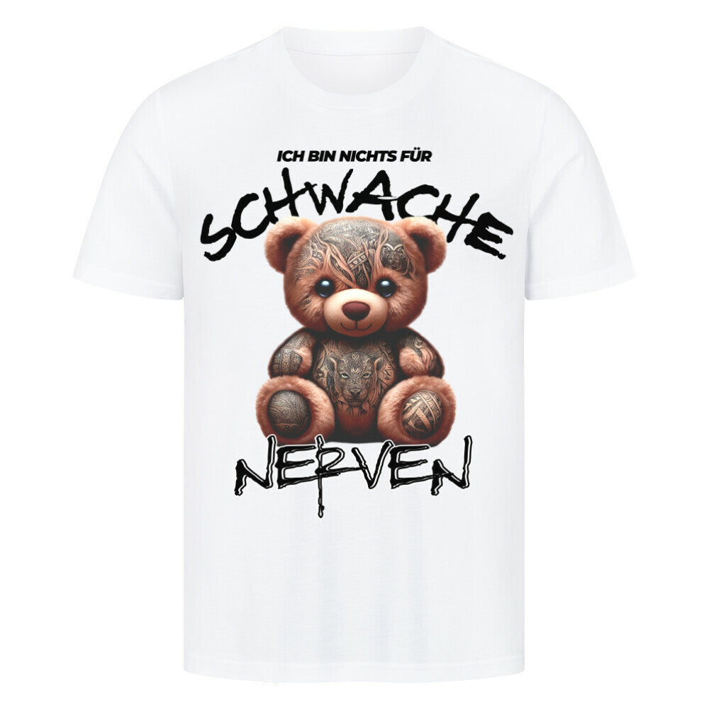 Schwache Nerven - Premium Shirt T-Shirt  S Weiß  Tattoo Fashion von inked-mafia.de. Dieses Teil gehört in jeden Kleiderschrank eines inked-rebels! Finde ideale Geschenke für Tätowierte, Tattoofans oder Tätowierer.