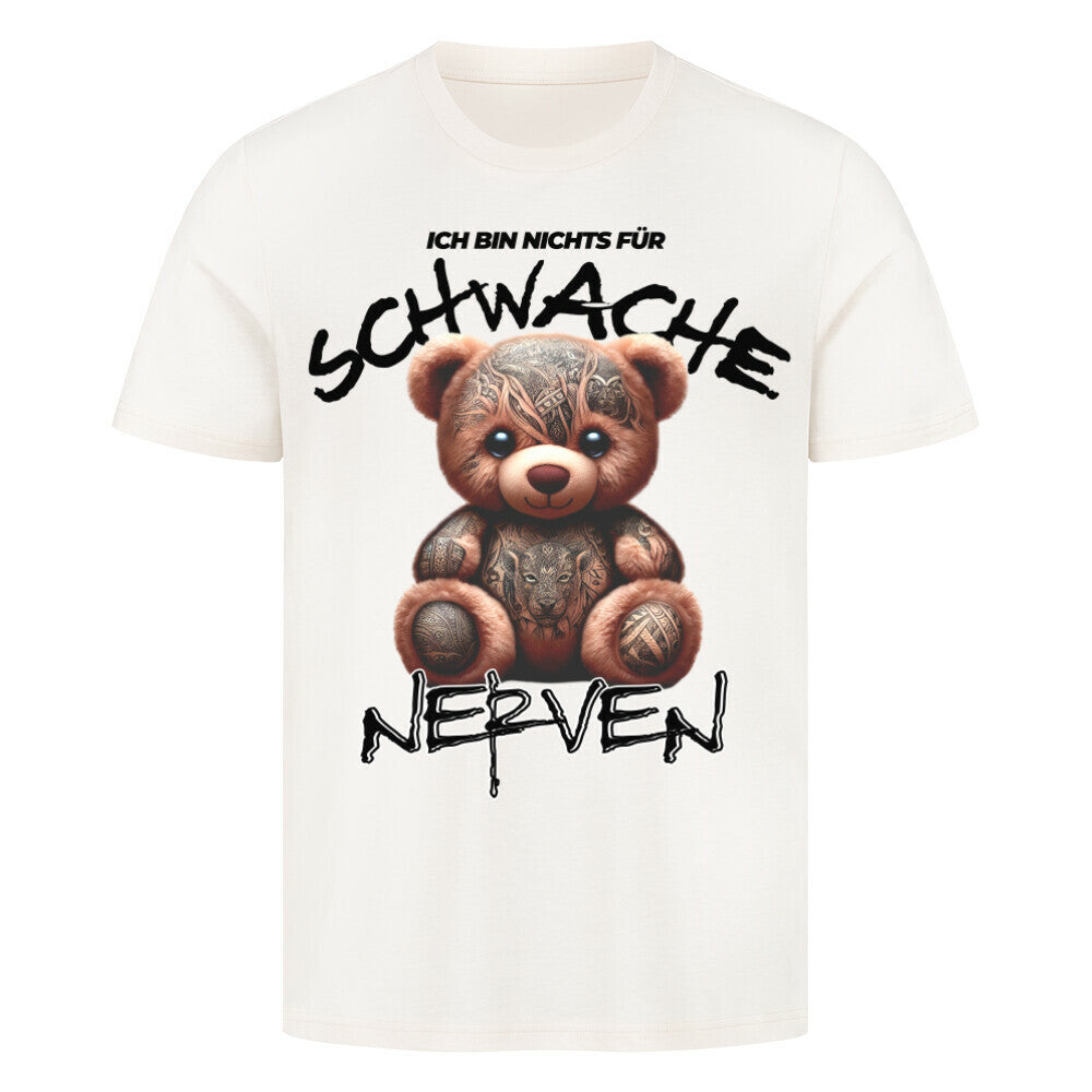 Schwache Nerven - Premium Shirt T-Shirt  S Beige  Tattoo Fashion von inked-mafia.de. Dieses Teil gehört in jeden Kleiderschrank eines inked-rebels! Finde ideale Geschenke für Tätowierte, Tattoofans oder Tätowierer.