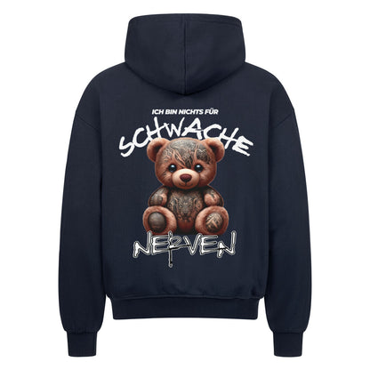 Schwache Nerven - Heavy Oversized Backprint Zipper Hoodie  S Navy Blue  Tattoo Fashion von inked-mafia.de. Dieses Teil gehört in jeden Kleiderschrank eines inked-rebels! Finde ideale Geschenke für Tätowierte, Tattoofans oder Tätowierer.