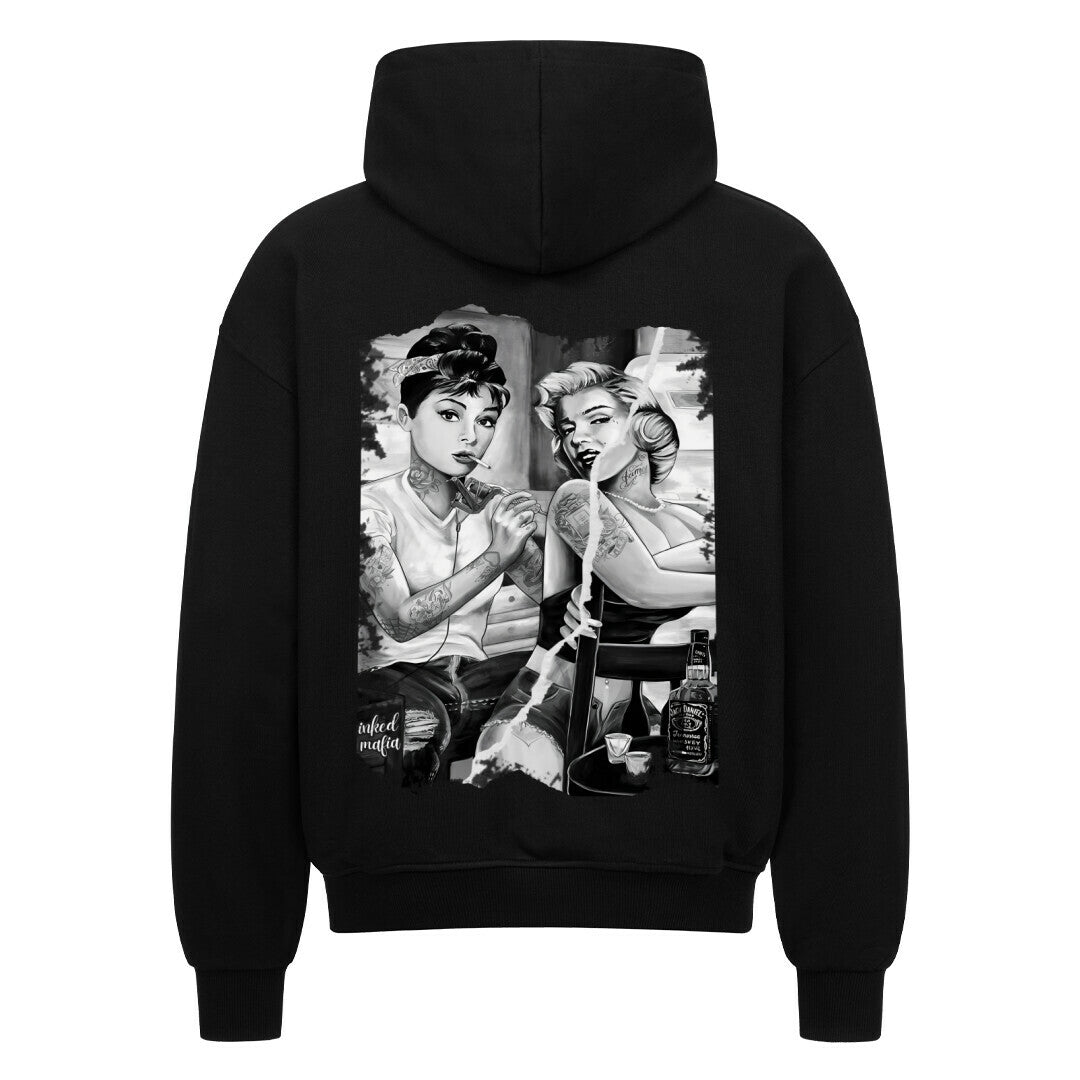 Old Style - Heavy Oversized Backprint Zipper Hoodie  S Schwarz  Tattoo Fashion von inked-mafia.de. Dieses Teil gehört in jeden Kleiderschrank eines inked-rebels! Finde ideale Geschenke für Tätowierte, Tattoofans oder Tätowierer.