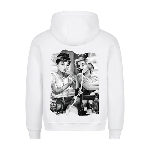 Old Style - Backprint Hoodie Hoodie  S Weiß  Tattoo Fashion von inked-mafia.de. Dieses Teil gehört in jeden Kleiderschrank eines inked-rebels! Finde ideale Geschenke für Tätowierte, Tattoofans oder Tätowierer.