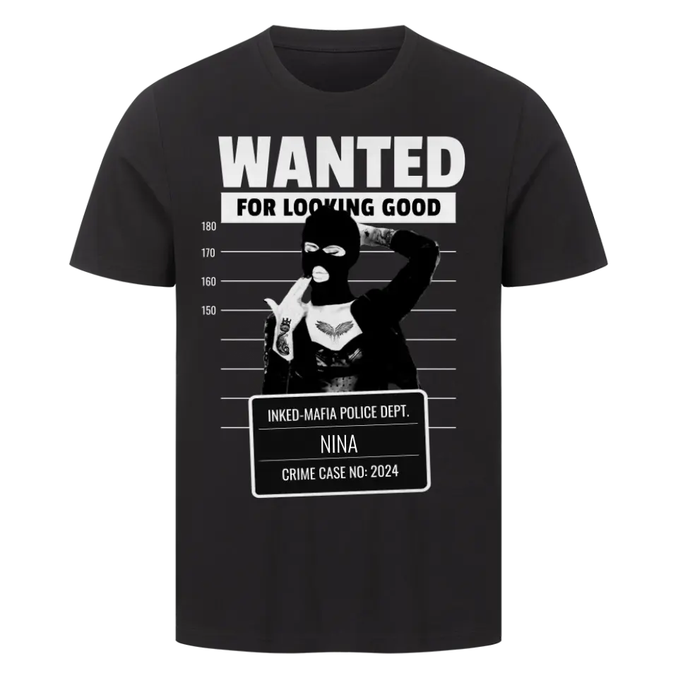 Wanted - Premium Shirt Customizer  Premium Shirt Black S Tattoo Fashion von inked-mafia.de. Dieses Teil gehört in jeden Kleiderschrank eines inked-rebels! Finde ideale Geschenke für Tätowierte, Tattoofans oder Tätowierer.