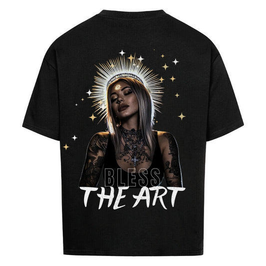 Bless the art - Heavy Oversized Backprint Shirt T-Shirt  XS Schwarz  Tattoo Fashion von inked-mafia.de. Dieses Teil gehört in jeden Kleiderschrank eines inked-rebels! Finde ideale Geschenke für Tätowierte, Tattoofans oder Tätowierer.